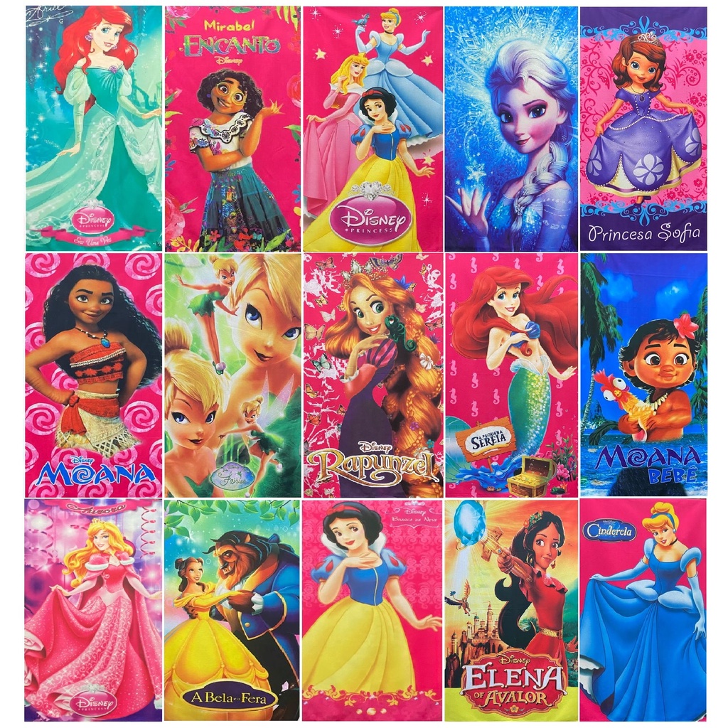 Toalha toalhinha infantil estampada pequena de rosto mão escolar lancheira personagens MENINAS em Oferta na Shopee