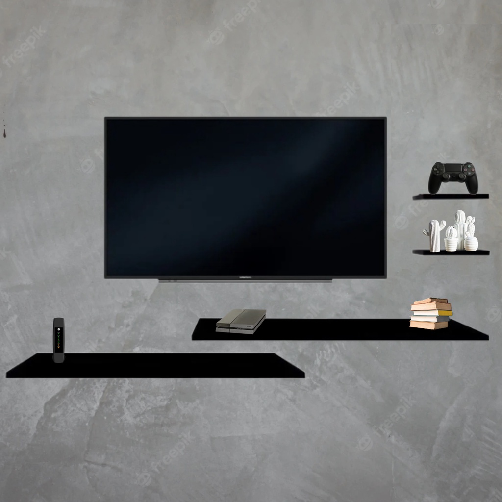 Rack Suspenso Com Prateleiras 4 Pçs Elegante Preto ou Branco