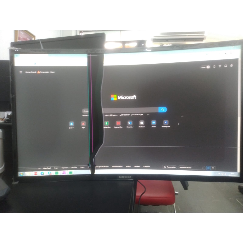 Monitor Curvo Samsung 27" FHD, HDMI, VGA, FreeSync, Preto, Série CF390** DEFEITO ** LEIA ANÚNCIO.