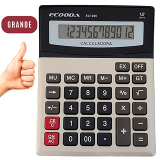 Calculadoras Grande De Mesa a Pilha com Display 12 Dígitos
