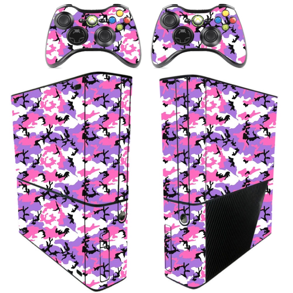 Skin Xbox 360 Super Slim Adesivo Pelicula Protetora Camo Lilac