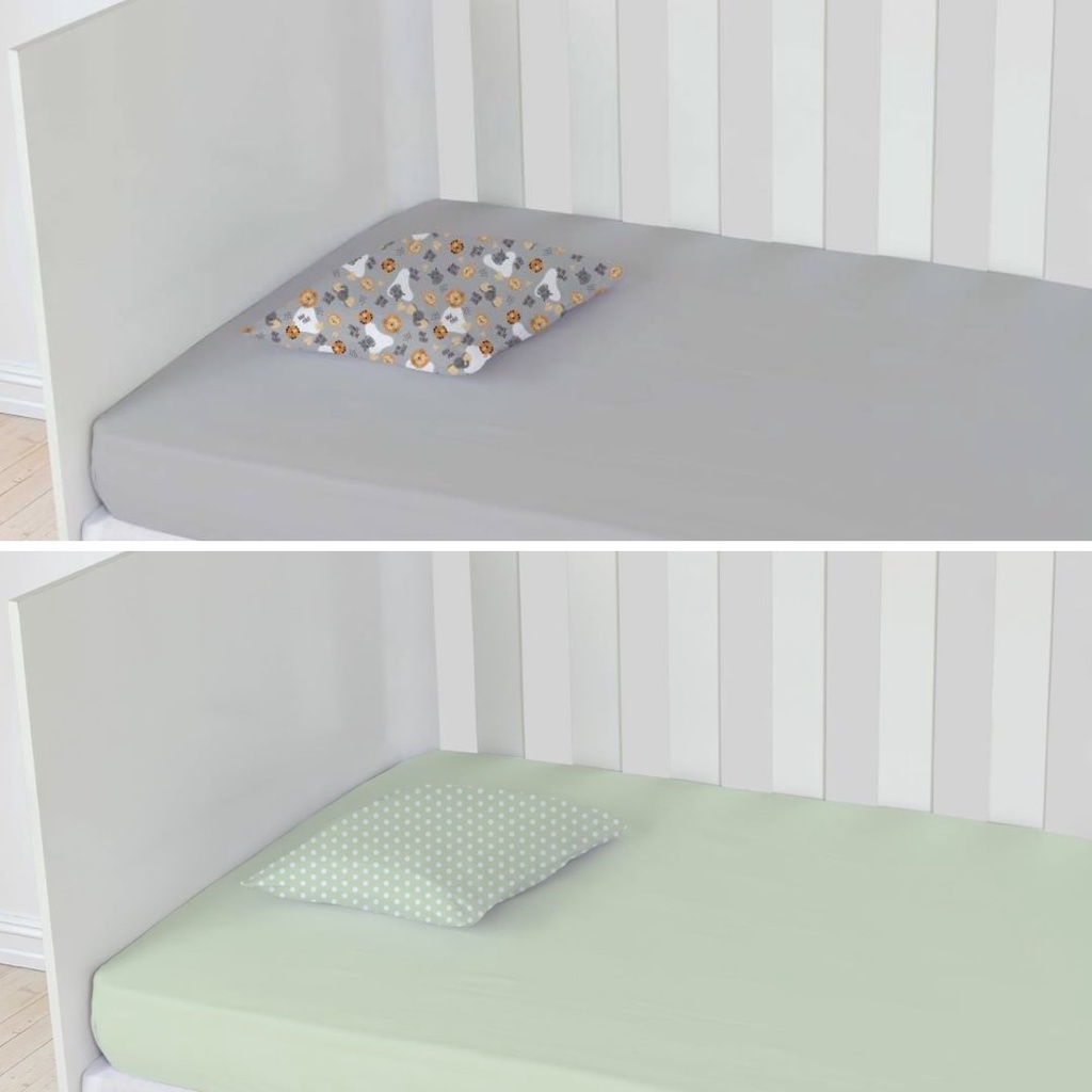 Kit 2 Jogos de Lençol com Fronha para Berço 100% algodão