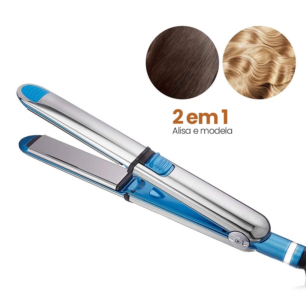 Chapinha Prancha alisa e modela Super Nano Titanium Prancha de Cabelo Optima 3000 Profissional - Bivolt