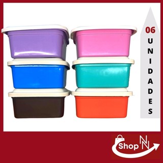 KIT POTE QUADRADO MAGICPLAST 1400ML - 6 UNI