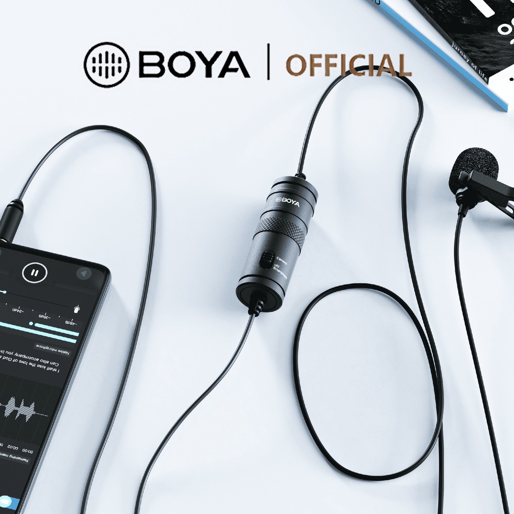 BOYA BY-M1 Microfone Lavalier Condensador Omni-Direcional De Lapela Para Smartphone iPhone iOS Android Câmeras De Ação PC Vlog Livestream 3,5mm TRRS