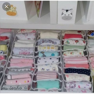 kit 12 colmeias organizadora de gavetas   flexível 40x15x10 com 10 Divisórias para roupas de bebê,calcinha e cueca
