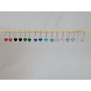 Brinco Argola Prata 925 Ponto de Luz Coração 6mm