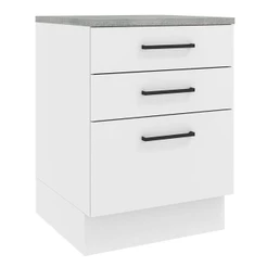 Balcão Armário de Cozinha 60 cm 3 Gavetas Branco Agata Madesa