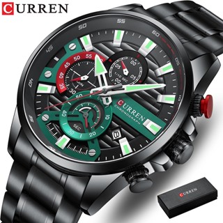 CURREN Sports Casual Quartz Relógios Masculinos Com Cronógrafo Moda Aço Inoxidável Auto Data Luminosa Impermeável 8415 B Ter Caixa