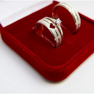 Par De Aliança De Namoro Diamantada Banhada Prata 925 Chanfrada e com coração vazado + solitário em Oferta na Shopee