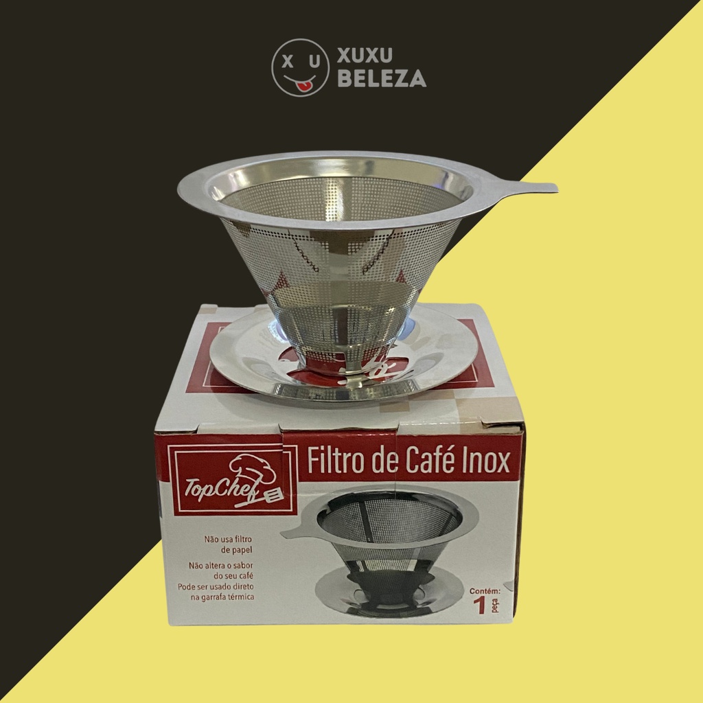 Filtro Coador De Café Aço Inox | ̃ - TAMANHO [ C/SUPORTE ]