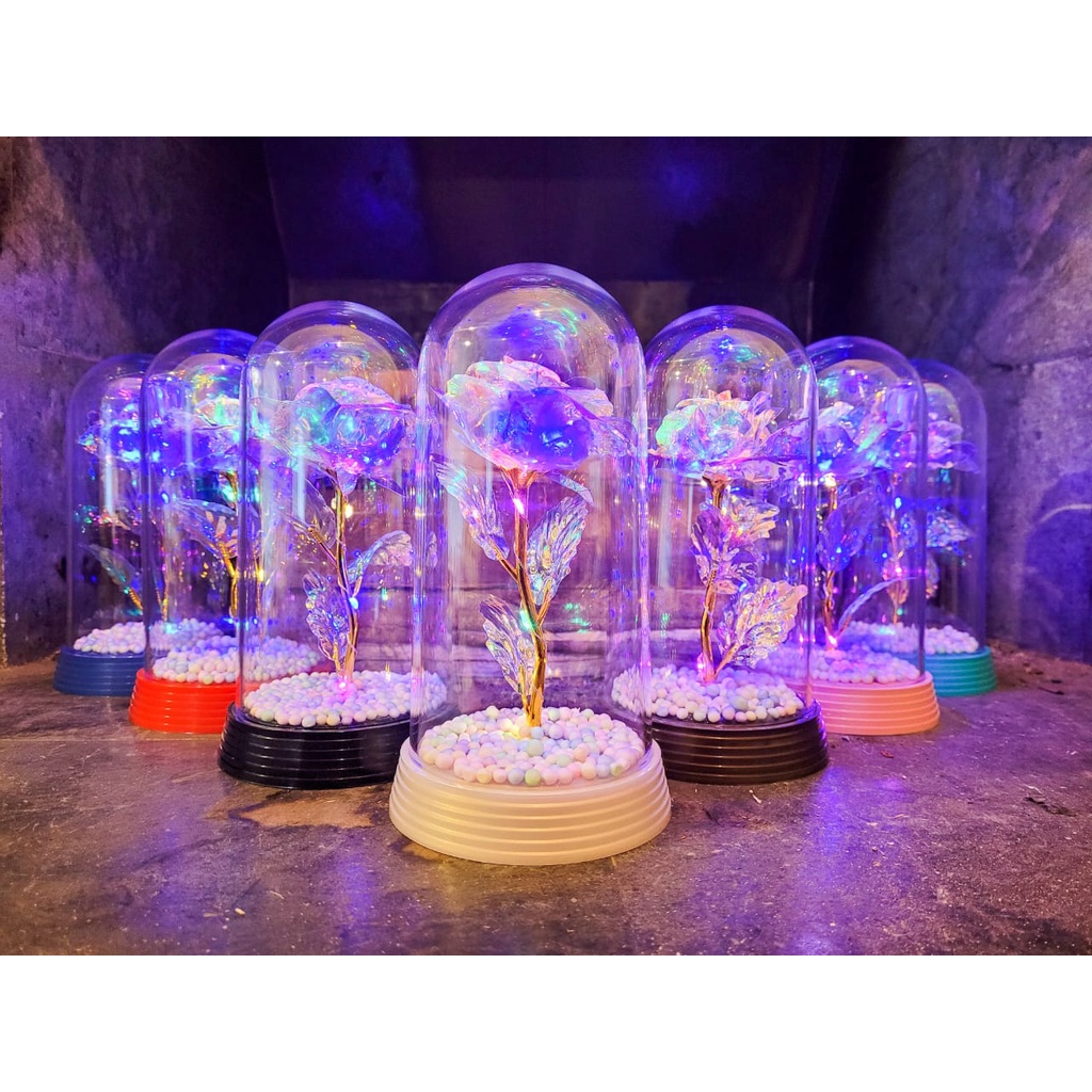 Kit 30 Luminárias Galáxia Universo Mística A Rosa Encantada 20 cm com Bolinhas A Bela e A Fera
