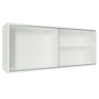 Armário Aéreo Madesa Acordes 100% MDF 2 Portas de Correr de Vidro - Branco