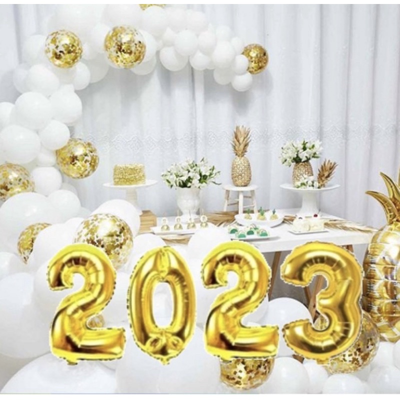 kit balão 2023  75 cm dourado metalizado réveillon 2023 em Oferta na Shopee