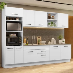 Armário de Cozinha Completa 310cm Branco Agata Madesa 02