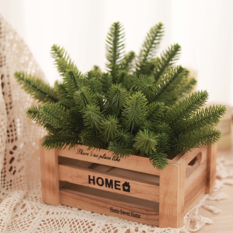 5pcs Planta Artificial De Pinheiro Ramo De Flores Falsas Para Acessórios De Decoração De Árvore De Natal Bouquet Presente