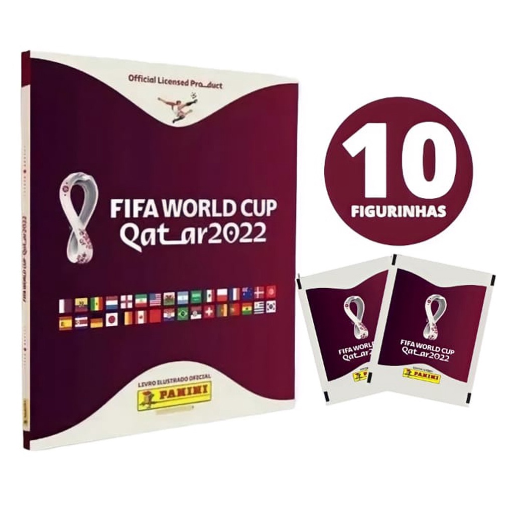 Álbum Capa Dura Copa do Mundo Fifa Qatar 2022 Panini + 10 Figurinhas Envio Imediato Futebol Copa