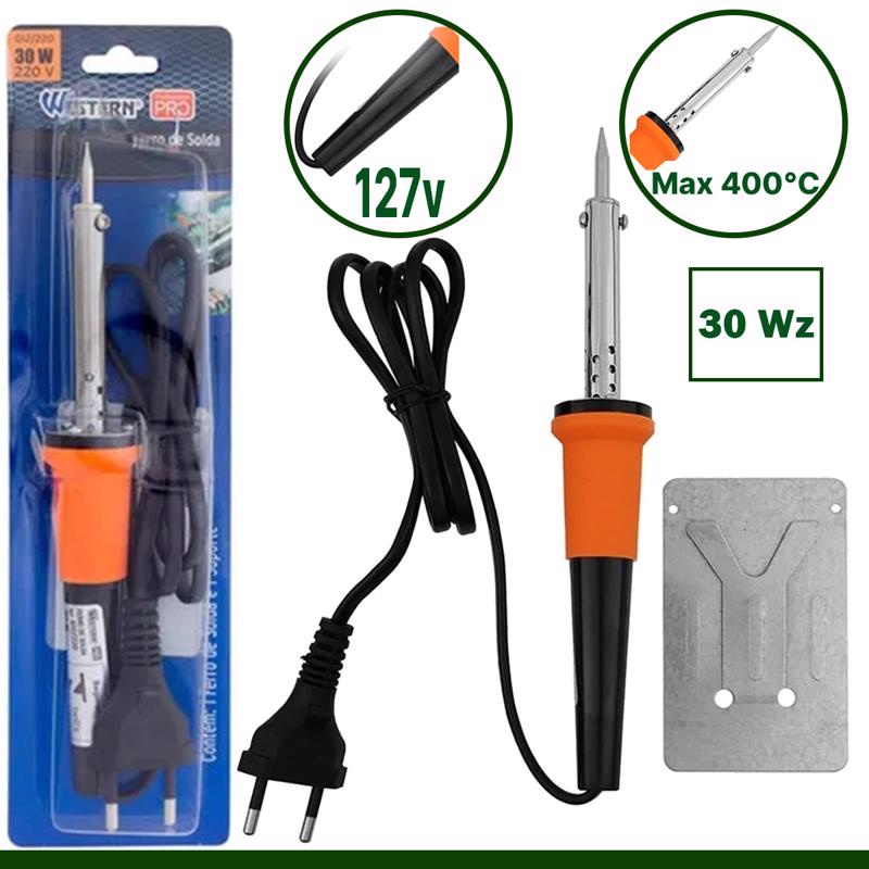 Ferro De Solda Profissional Com Suporte 30wz 127v Western