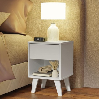 Mesa de Cabeceira Branca com 1 Gaveta 3235 Madesa em Oferta na Shopee