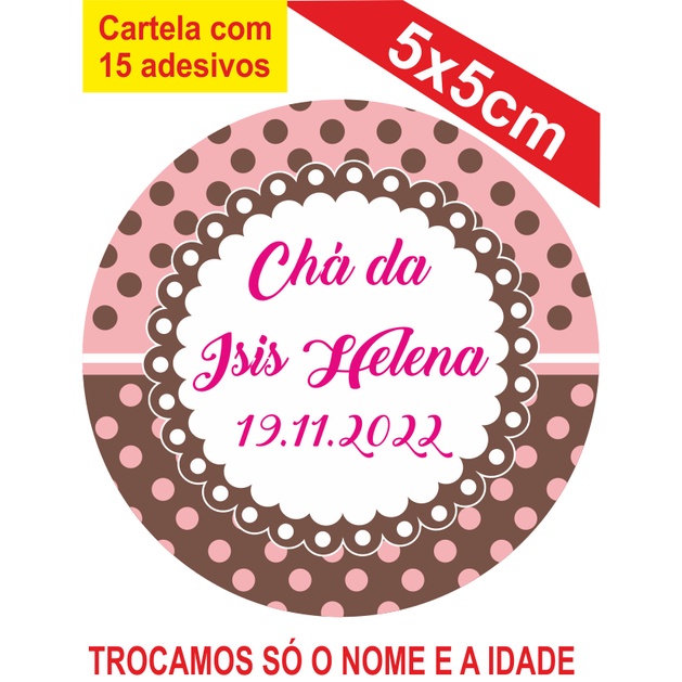 2 Cartelas de Adesivos (30 unidades) Personalizados Chá de Bebê Ursinho Aviador 5x5cm Festa Aniversário Lembrancinha
