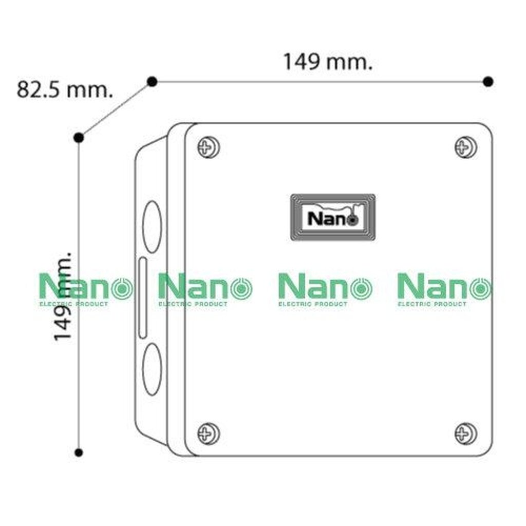 รูปสินค้า NANO Electric® NANO-204B กล่องกันน้ำพลาสติก ฝาทึบ ขนาด W149xH149xD82.50 mm (JUNCTION BOX IP65) สีดำ