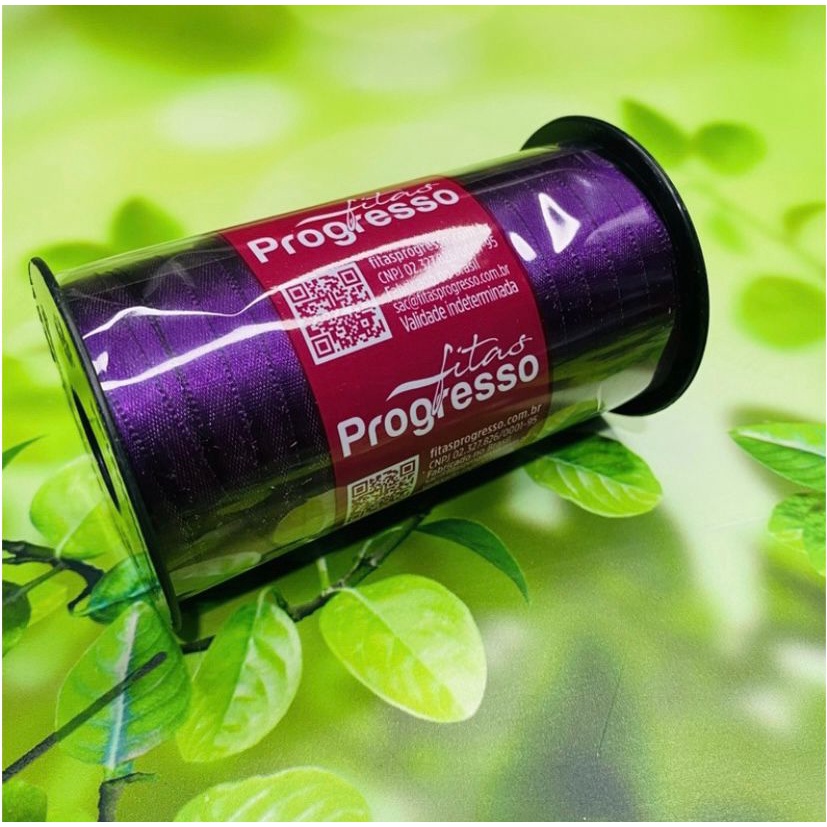 1~4 FITA DE CETIM VIOLETA 100 METROS 7MM - CÓD-675 (CHOCO)