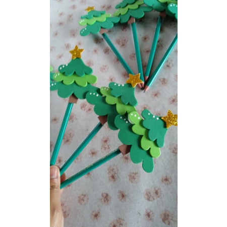 Ponteira de lápis de EVA tema árvore de Natal kit com 30 unidades | Shopee  Brasil