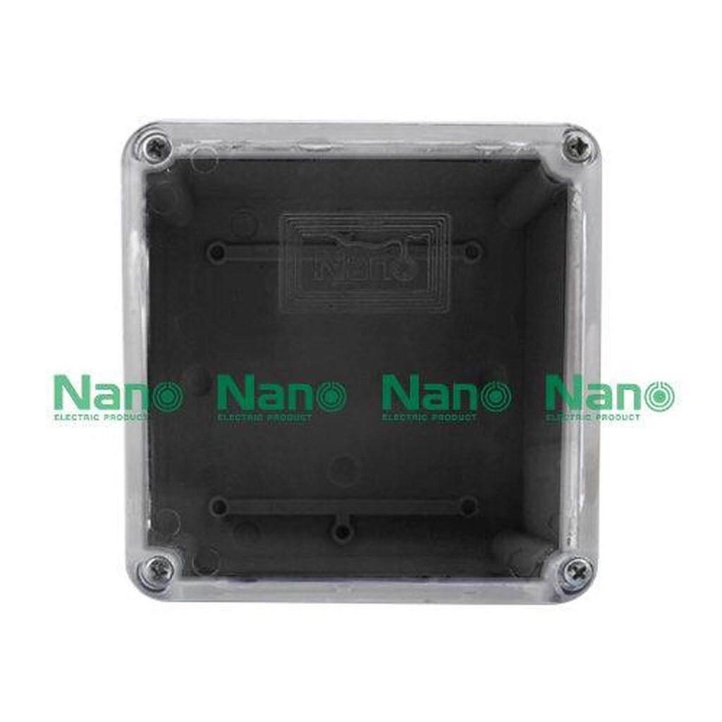 รูปสินค้า NANO Electric® NANO-202CB กล่องกันน้ำพลาสติก ฝาใส ขนาด W109.50xH109.50xD59.80 mm (JUNCTION BOX IP65) สีดำ