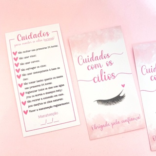 50 - 200 Cartões/tag de cuidados com alongamento, extensão de cílios em Oferta na Shopee