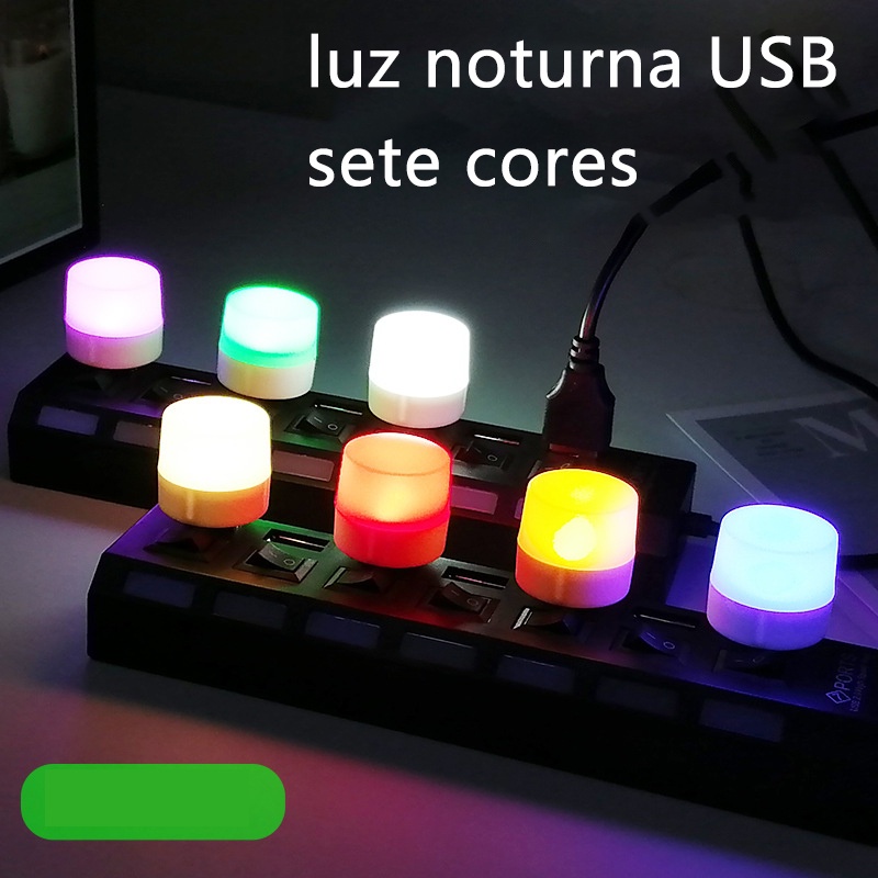 6pçs/Conjunto Mini USB Plug Lâmpada Proteção Dos Olhos LED Luz Noturna ...