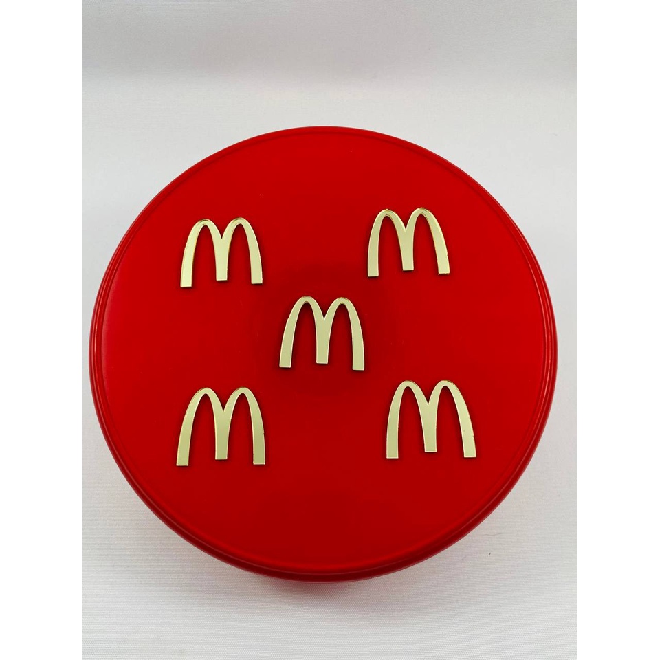 Aplique Mc Donalds em Acrílico Espelhado Dourado - 4cm - Para uso em Lembrancinhas, Laços, Personalizados e Artesanatos