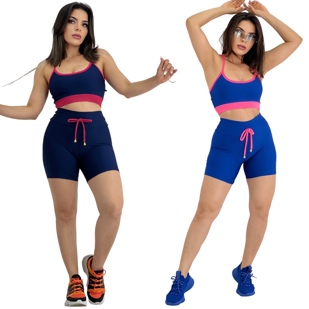 Kit 2 Roupa De Academia Conjunto Short E Top Roupa Ginástica