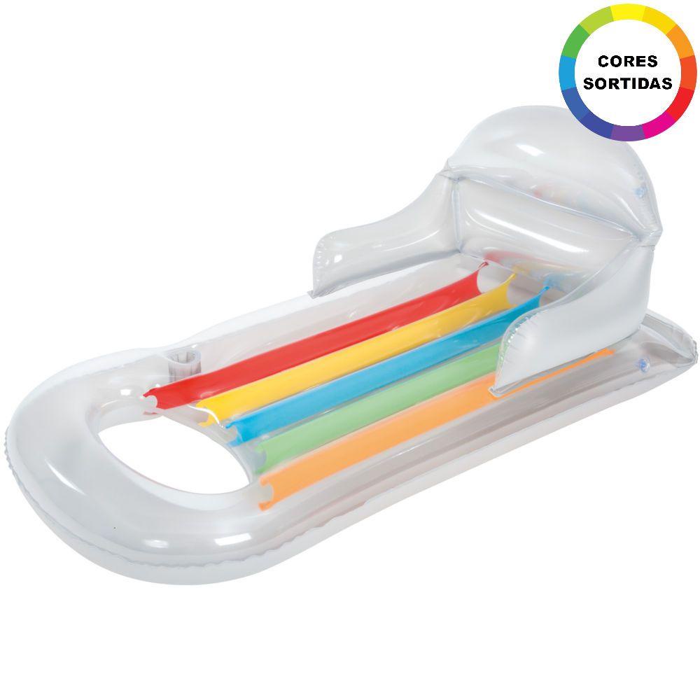 Colchão Bóia Inflável Bronzeador p/ Piscinas Fashion Lounge com Porta Copos Cores Sortidas Bestway — imagem 2 de 2