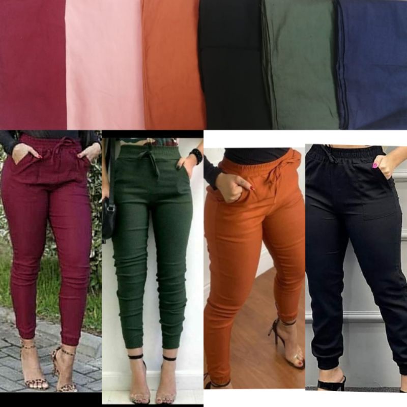 calça jogger lisa feminina