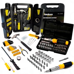 Kit Jogo Ferramentas Maleta 241 Peças Com Soquetes Bits Chave Catraca Reversível Articulada Multiuso