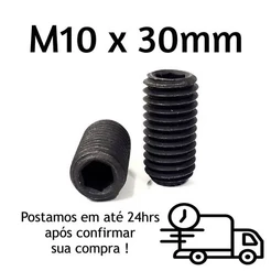 Parafuso Allen Sem Cabeça M10 X 30mm Oxidado Preto