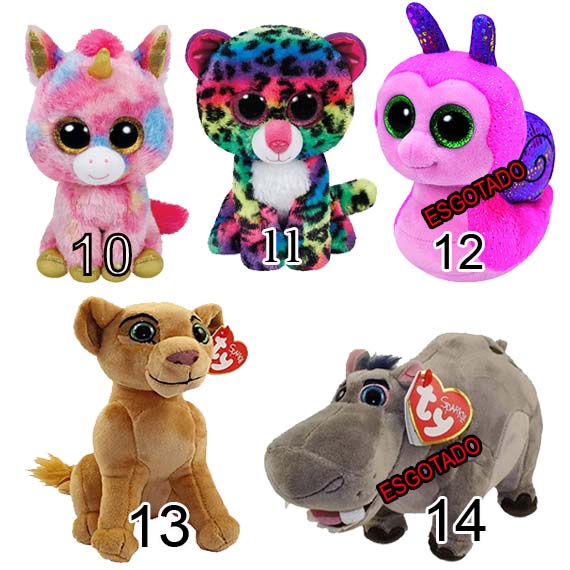 Pelucia Ty Beanie Boos Morcego Unicornio Gato Porquinho