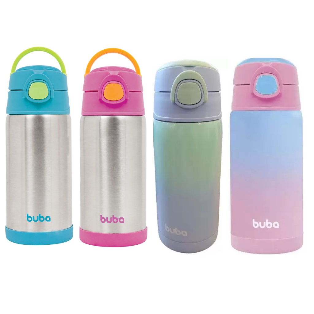 Garrafa Com Canudo Térmica Parede Dupla 400ml 3+ Meses Da Buba | Shopee ...