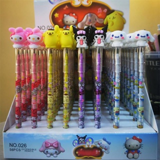 4Pcs/Set Sanrio Cute Cartoon Non-sharpening Lápis Caneta HB De Chumbo Estudantes Escrita Canetas Aniversário Mymelody Kuromi Cinnamoroll Pom Purin em Oferta na Shopee