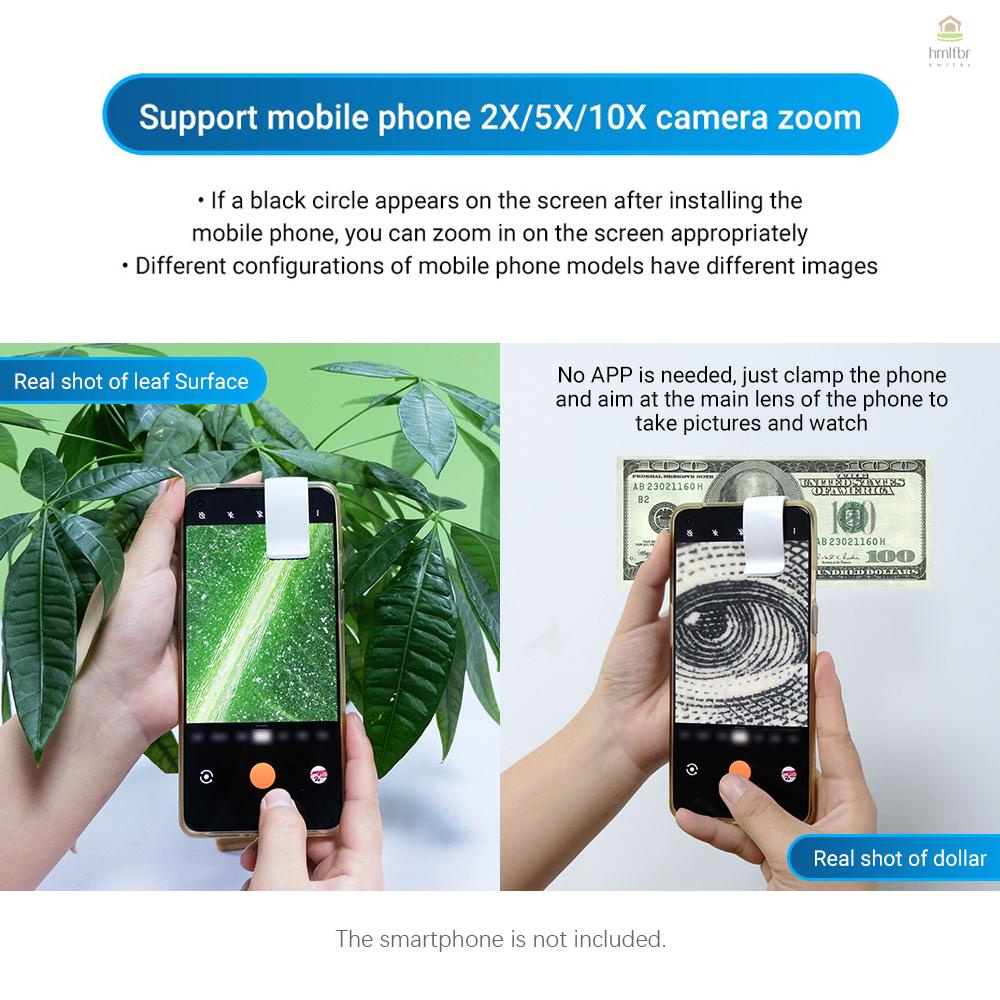 APEXEL MS002 200X Lente Microscópio Telescópio Profissional Com Clipe Telefônico Universal Para Planta Insetos Observação Da Pele Do Cabelo Joias Teste Industrial Eletrônicos Aplicativos De Jade — imagem 2 de 2