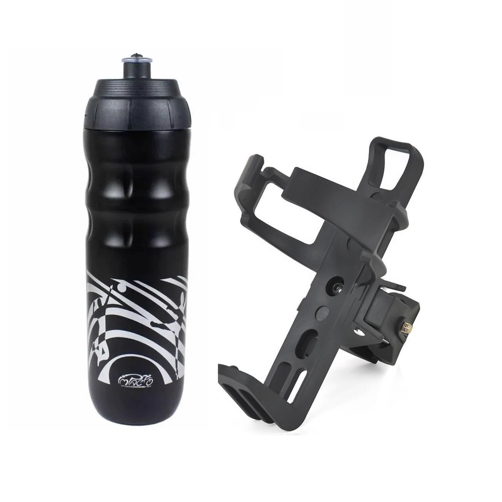 Kit Garrafa Garrafinha de Água Caramanhola Isotérmica Térmica Com Suporte Bicicleta Bike Speed Mtb Academia Spinning Bmx