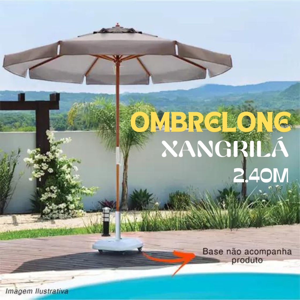 Ombrelone Sombreiro Xangri-lá 2,4 Metros Madeira Bagum Jardim Castanho - 240607 Belfix