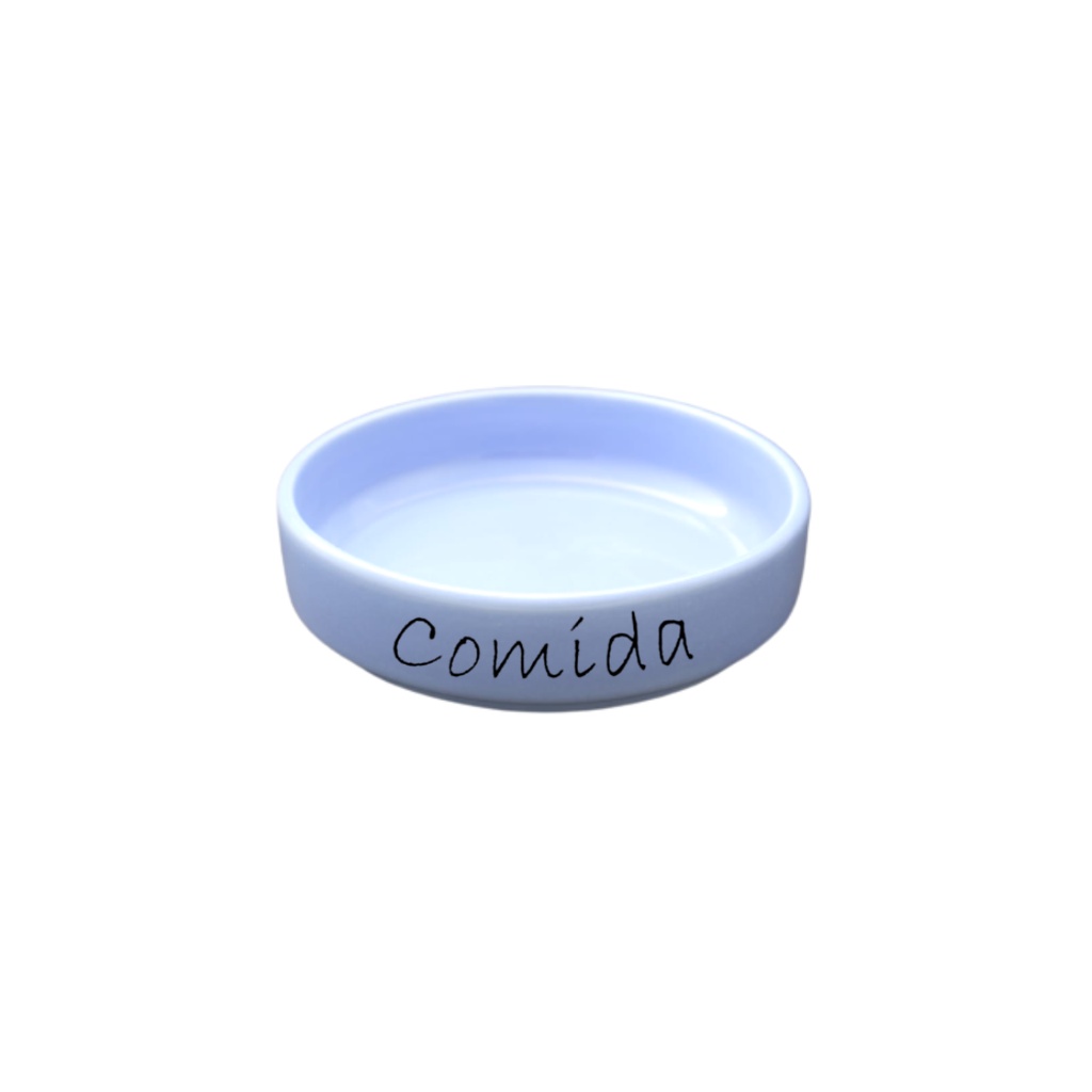 Tigela Para Gatos De Porcelana Azul 2ª Linha 230ml Comedouro Comida em Oferta na Shopee