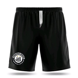 Bermudas Shorts Torcida Jovem Santos Dry-Fit Torcida Organizada Peixe Futebol Academia 2 Bolsos