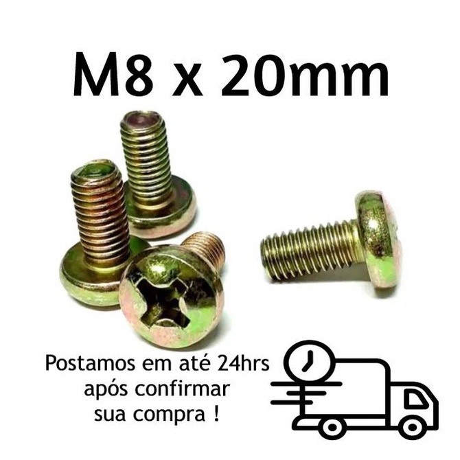 Parafuso Panela Phillips M8 X 20mm Bicromatizado
