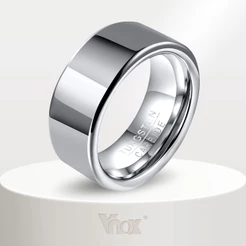 Vnox 8mm Faixas De Casamento Básicas Para Homens , Anel De Tungstênio De Carboneto , Faixa Clássica De Dedo De 2mm , Joias Promessa De Noivado