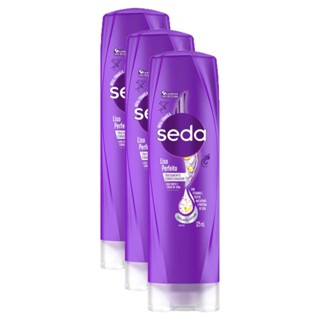 Kit com 3 Condicionadores Seda Liso Perfeito 325mL