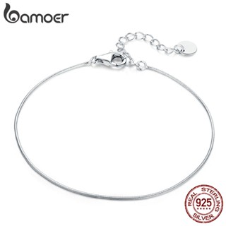Bamoer Pulseira De Corrente De Cobra Slim Cor Prata Para Mulheres Scb153