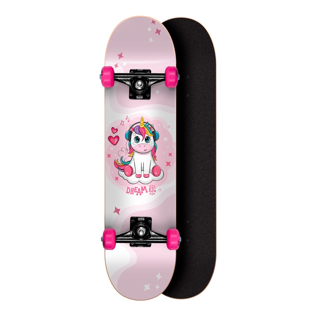 Skate Para Meninas Infantil de Unicórnio Dream Pronto Para Andar Completo - Envio Imediato