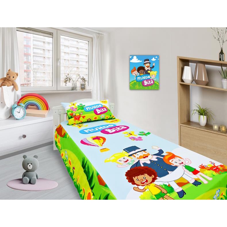 Jogo De Lençol E Fronha Mundo Bita Kit 2pçs, Cobreleito